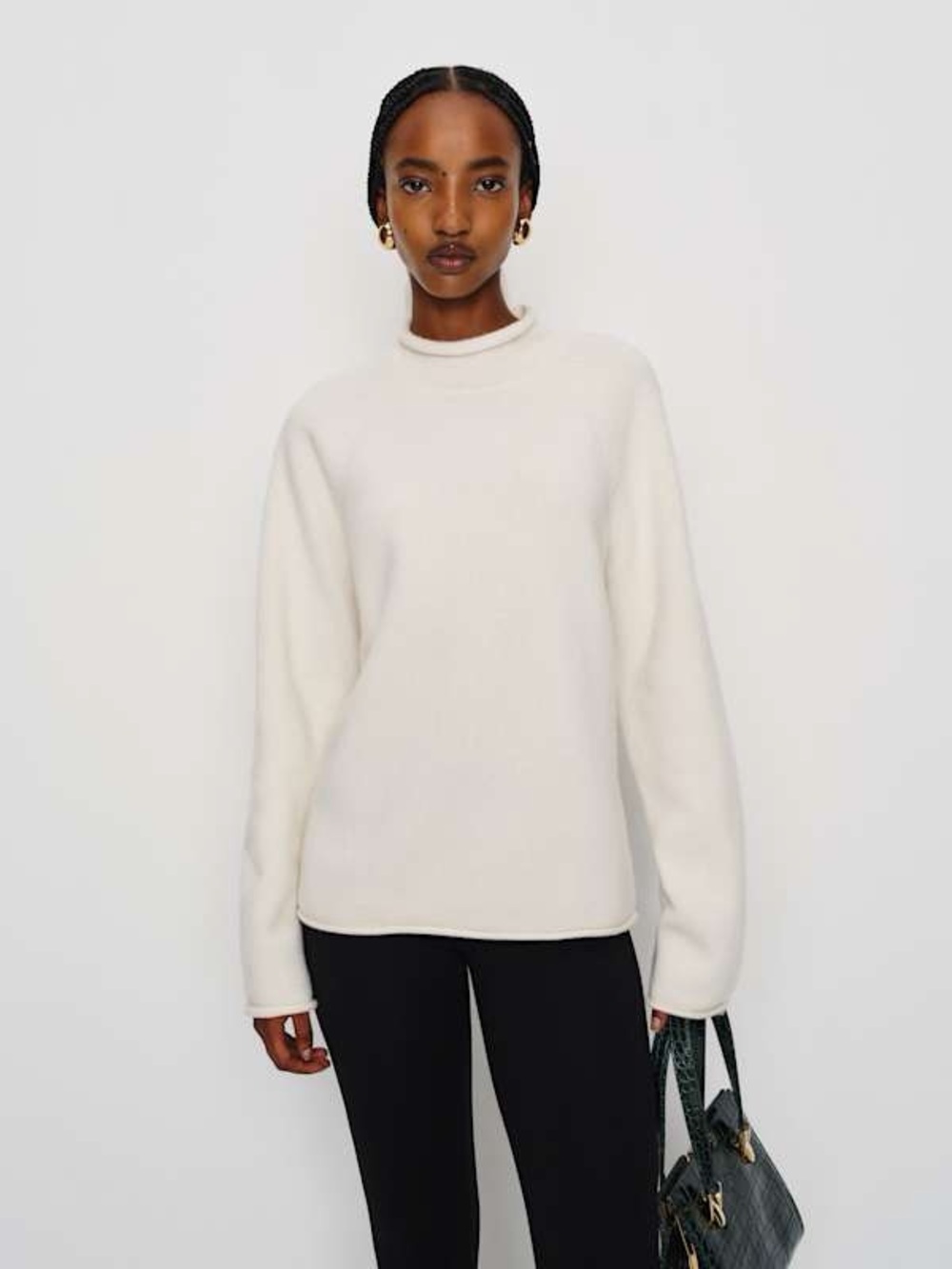NWOT Reformation x Nara smith chamomile wool sweater mock neck cream